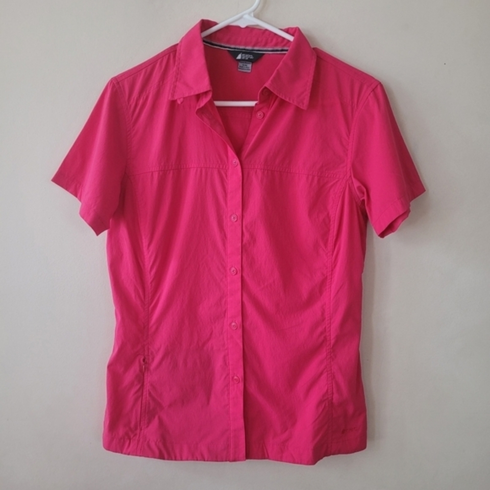 MEC Hiking shirt,UPF 50+,folds into its own pocket, button down,M